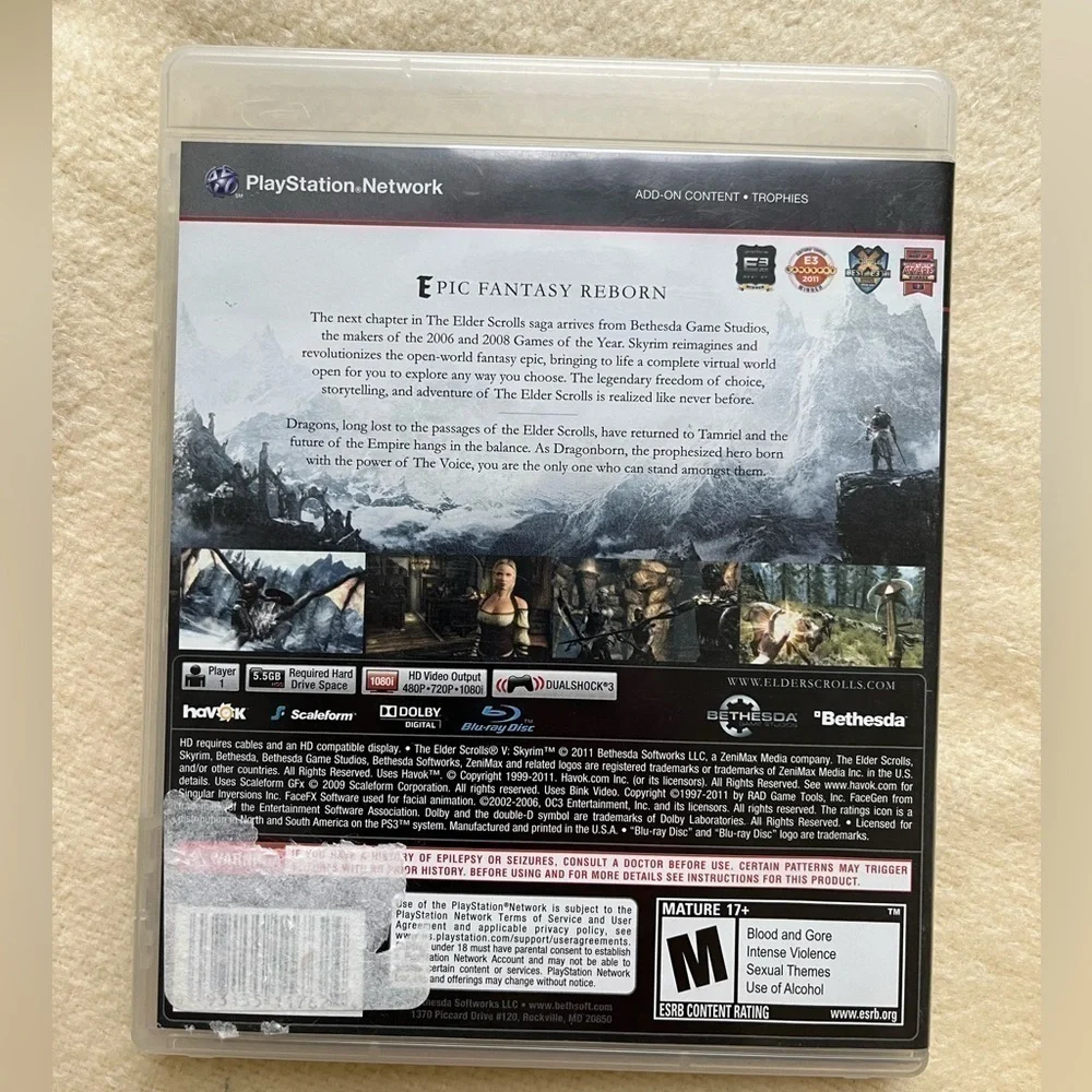 PlayStation PS3 Skyrim Game